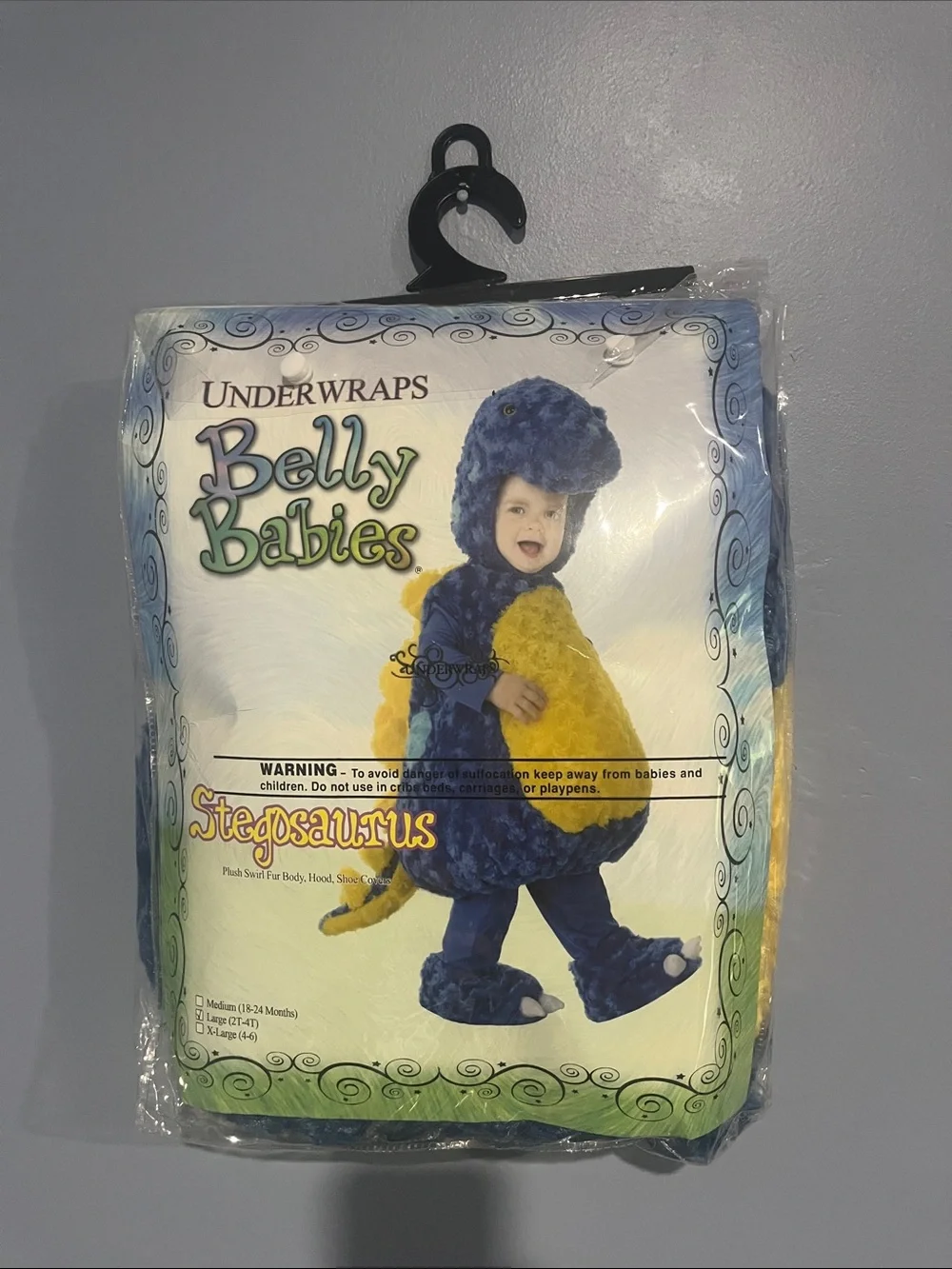 Belly Babies Stegosaurus Kids Costume - Blue & Yellow